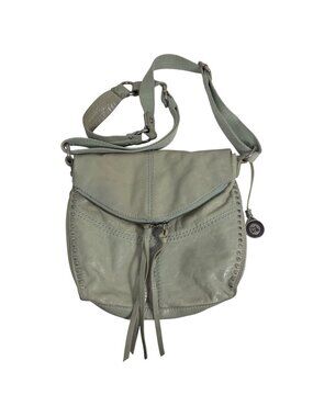 The Sak Womens Silverlake Leather Shoulder Crossbody Bag Pale Mint Green + Charm